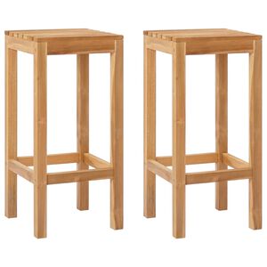 vidaXL Tabouret de bar 2 pcs Naturel Bois de teck massif