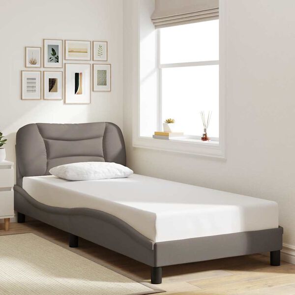 vidaXL Cadre de lit sans matelas Hvar taupe 80x200 cm tissu