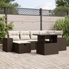vidaXL Salon de jardin avec coussins 7 pcs marron r&eacute;sine tress&eacute;e