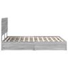 vidaXL Lit de Rangement Gris Sonoma 140 x 200 cm Bois d'ing&eacute;nierie