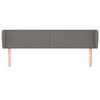 vidaXL T&ecirc;te de lit avec oreilles Gris fonc&eacute; 183x16x78/88 cm Tissu