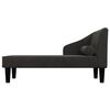 vidaXL Chaise longue avec traversin noir tissu