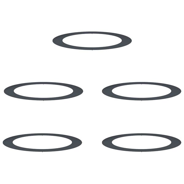 vidaXL adapt&eacute; pour anneaux d'arbre plats 5 pcs Anthracite &Oslash;90 / 120 cm