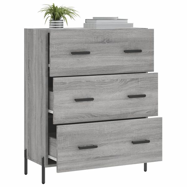 vidaXL Buffet sonoma gris 69,5x34x90 cm bois d'ing&eacute;nierie
