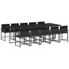 vidaXL Ensemble &agrave; manger de jardin 11 pcs coussins noir r&eacute;sine tress&eacute;e