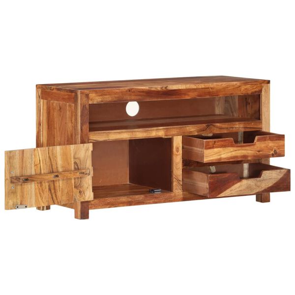vidaXL Meuble TV 90x34,5x50 cm Bois d'acacia massif