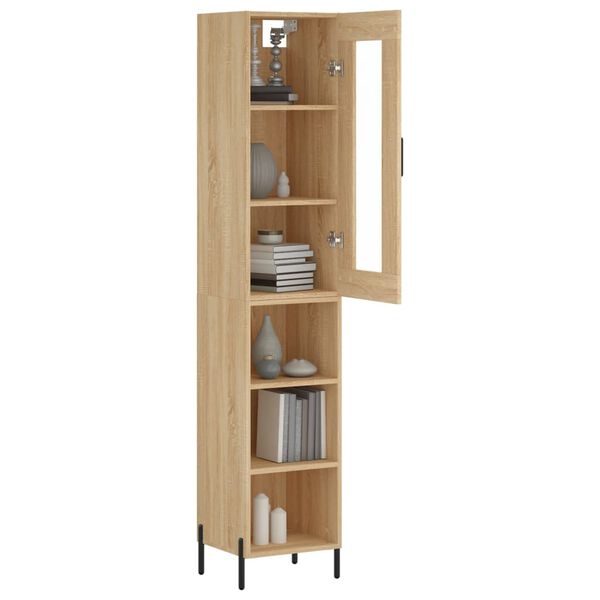 vidaXL Buffet haut Ch&ecirc;ne sonoma 34,5x34x180 cm Bois d'ing&eacute;nierie