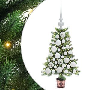 vidaXL Sapin de No&euml;l avec 150 LED avec support Vert 65 cm PE