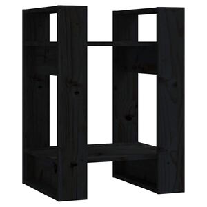 vidaXL Biblioth&egrave;que/S&eacute;parateur de pi&egrave;ce Noir 41x35x57 cm Pin massif