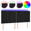 vidaXL T&ecirc;te de lit &agrave; LED Noir 183x16x118/128 cm Velours