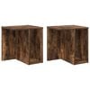 vidaXL Table d'appoint 2 pc Ch&ecirc;ne fum&eacute; 37 x 32 x 40 cm