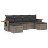vidaXL Salon de jardin 6 pcs avec coussins gris r&eacute;sine tress&eacute;e
