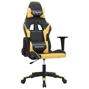 vidaXL Chaise de jeu Noir et dor&eacute; Similicuir