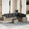 vidaXL Salon de jardin avec coussins 7 pcs gris clair r&eacute;sine tress&eacute;e