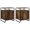 vidaXL Table de chevet 2 pc Ch&ecirc;ne fum&eacute; Bois d'ing&eacute;nierie