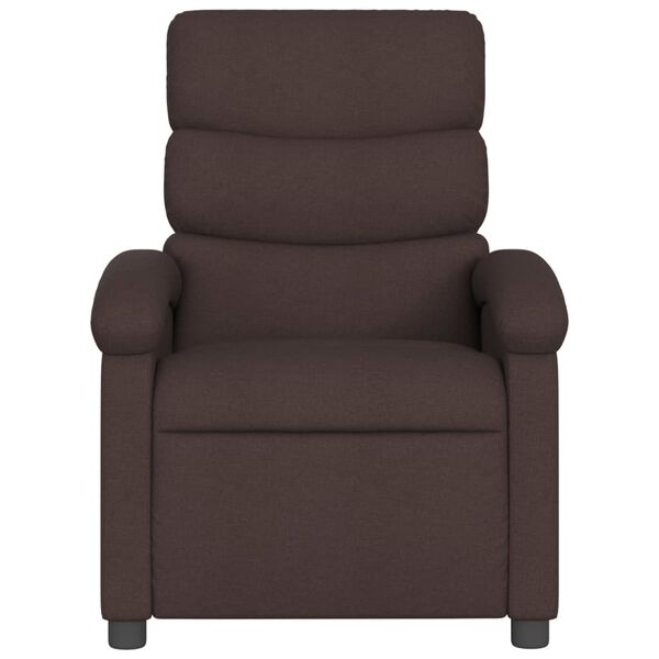 vidaXL Fauteuil inclinable Marron fonc&eacute; Tissu