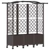 vidaXL Lit &Eacute;lev&eacute; avec Treillis et Toit Marron 163 x 40 x 144 cm PP