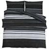 vidaXL Ensemble de housse de couette rayures noires 140x200 cm coton