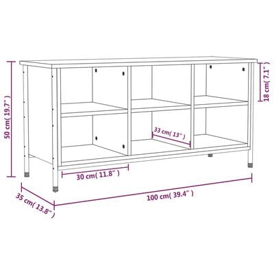 vidaXL Armoire à chaussures chêne sonoma 100x35x50cm bois d'ingénierie