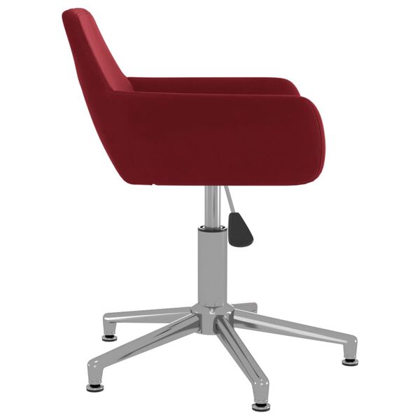 vidaXL Chaise pivotante de salle &agrave; manger Rouge bordeaux Velours