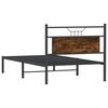 vidaXL Cadre de lit sans matelas ch&ecirc;ne fum&eacute; 107x203 cm bois ing&eacute;nierie