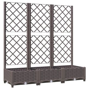 vidaXL Jardini&egrave;re avec treillis Marron 120 x 40 x 121,5 cm PP