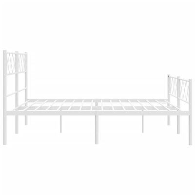 vidaXL Cadre de lit métal sans matelas et pied de lit blanc 120x200 cm