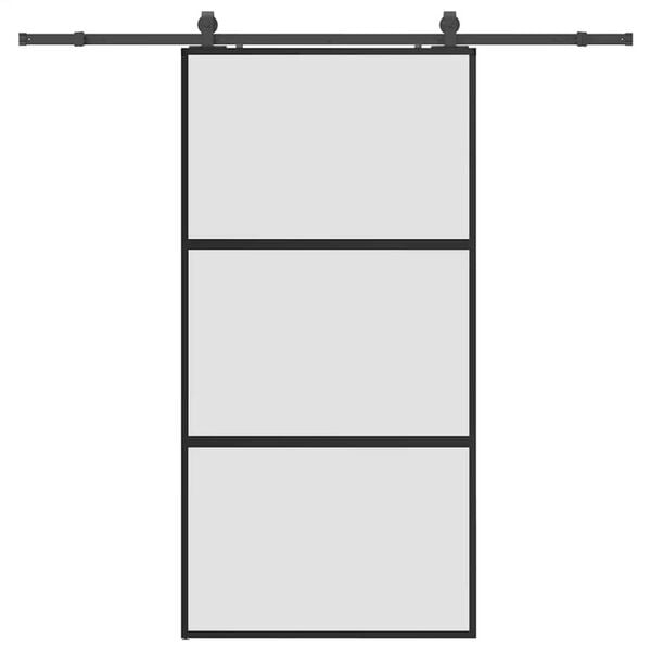 vidaXL Porte coulissante avec kit de quincaillerie noir 102,5x205 cm