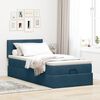vidaXL Cadre de lit ottoman avec matelas bleu fonc&eacute; 90x200 cm velours