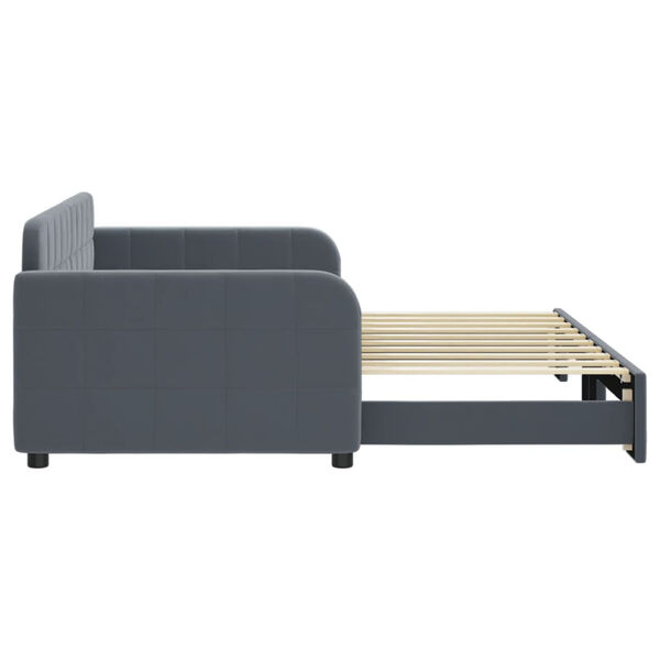 vidaXL Lit de jour avec gigogne sans matelas gris fonc&eacute; 90x190 cm
