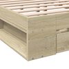 vidaXL Cadre de lit avec tiroirs sans matelas chêne sonoma 140x190 cm