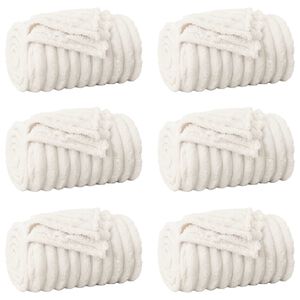 vidaXL Couvertures &agrave; jeter 6 pc Cr&egrave;me 150 x 130 cm 2.85 kg Polaire