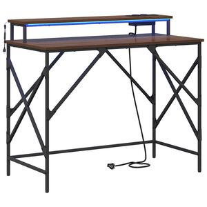 vidaXL Bureau Ch&ecirc;ne brun 100 x 50 x 86,5 cm Bois d'ing&eacute;nierie