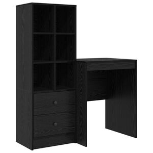 vidaXL Bureau Ch&ecirc;ne noir 105,5 x 50 x 127 cm 2 pc
