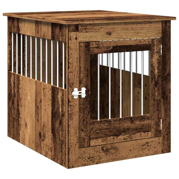 vidaXL Meuble de cage chiens vieux bois 64,5x80x71cm bois d'ing&eacute;nierie