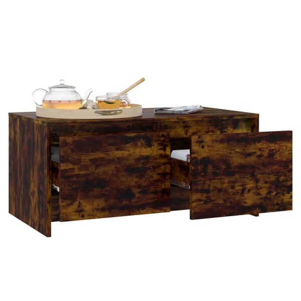 vidaXL Table basse Chêne fumé 90x50x41,5 cm Bois d'ingénierie