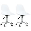 vidaXL Chaises pivotantes &agrave; manger lot de 2 blanc PP