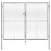 vidaXL Portail de jardin en acier galvanis&eacute; 306x200 cm argent&eacute;