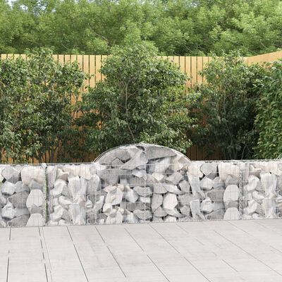 vidaXL Paniers à gabions arqués 4 pcs 200x30x60/80 cm Fer galvanisé