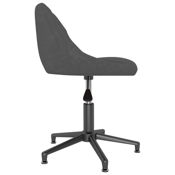vidaXL Chaise pivotante de salle &agrave; manger Gris fonc&eacute; Velours