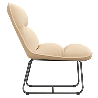 vidaXL Chaise de détente avec cadre en métal Crème Velours
