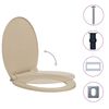 vidaXL Siège de toilette à fermeture en douceur Beige Ovale
