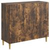 vidaXL Buffet Ch&ecirc;ne fum&eacute; 89 x 34,5 x 80 cm Bois d'ing&eacute;nierie