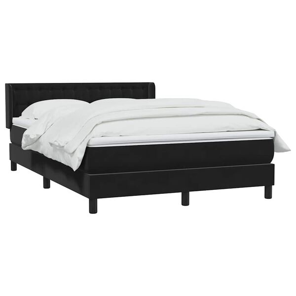 vidaXL Sommier &agrave; lattes de lit avec matelas noir 160x220 cm velours