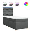 vidaXL Sommier &agrave; lattes de lit avec matelas Gris fonc&eacute; 100x200cm Tissu