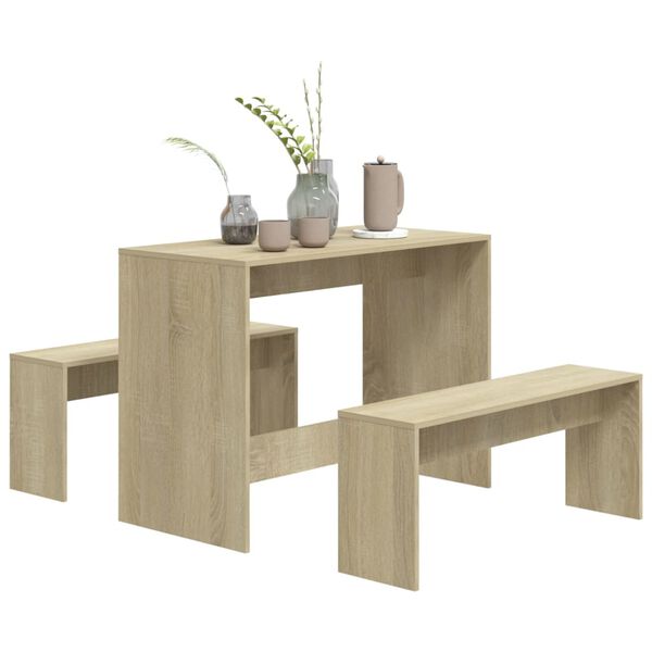 vidaXL Ensemble à manger 3 pcs Chêne sonoma Bois d'ingénierie