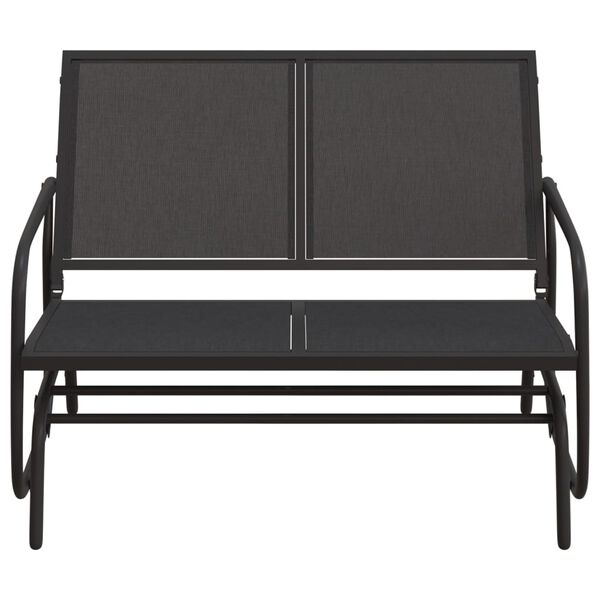 vidaXL Banc oscillant de jardin noir 120,5x76x86,5 cm textilène/acier