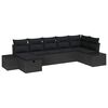 vidaXL Ensemble de canap&eacute; de jardin avec coussin 7 pcs Noir polyrotin