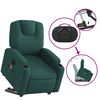 vidaXL Fauteuil inclinable de massage électrique Vert foncé Tissu