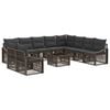 vidaXL Ensemble de canap&eacute; de jardin 11 pcs Gris polyrotin